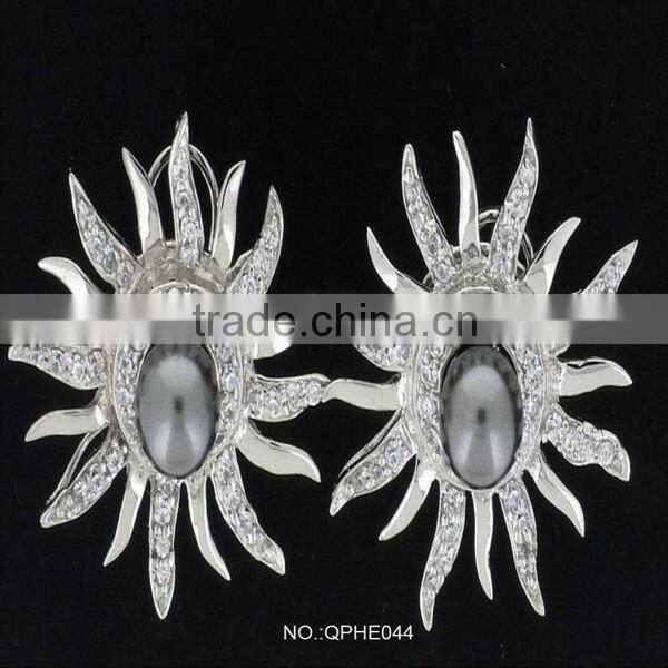 animal style popular design 925 sterling silver with cz earring QHBE041