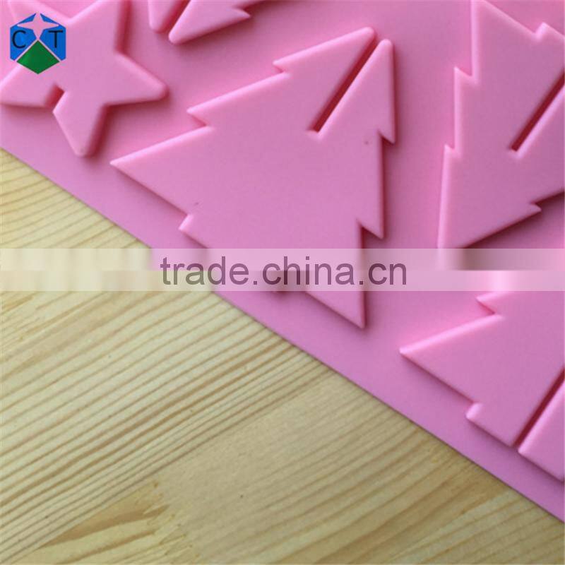 CTBED045 Christmas Gift New 3D Christmas Tree Mould Star Silicone Chocolate Mold Insert Set Up Christmas Trees