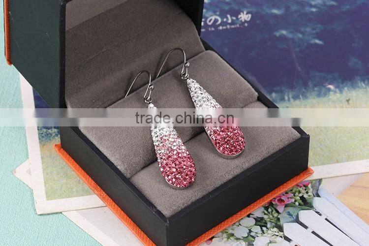 Mexican classical hot selling 3161 stainless steel pink rhinestone hanging earrings