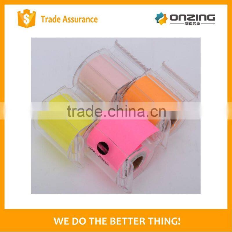Onzing high quality roller sticky notes with dispenser