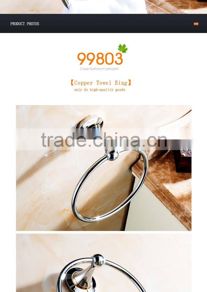 80360 bathroom accessory fashion hotel use circular towel Ring with gold Towel holder