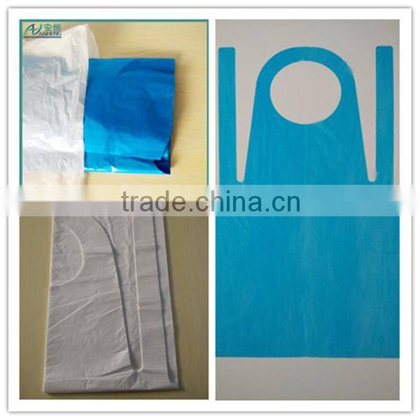 Hot sale uniform plastic kitchen disposable apron Good quality stripe plastic kitchen disposable apron