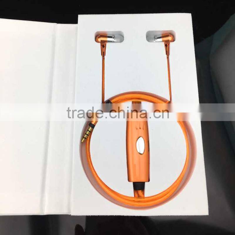 trending products 2016 super bass mp3 headphone luminous glowing zipper earphone