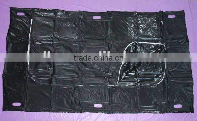 White /Black PVC MORTUARY CORPSE BODY BAG with handles