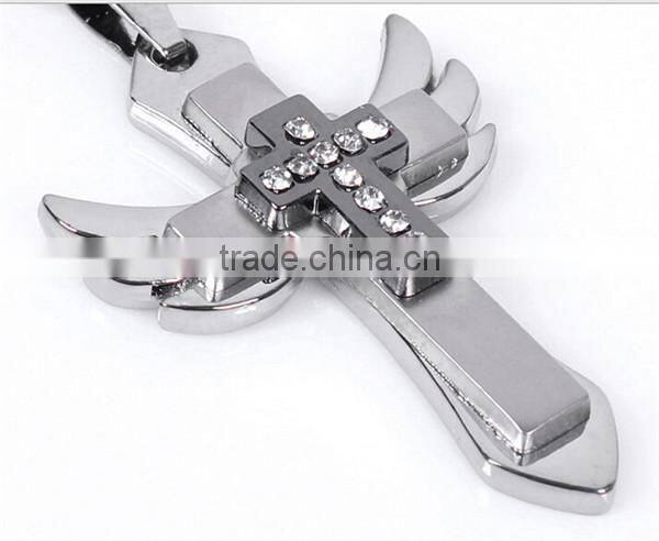 MYLOVE stainless steel necklace cross necklace with leather ML1015