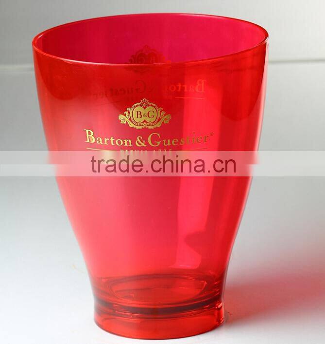 custom acrylic wine cooler bucket, plastic ice cooler bucket wholesale