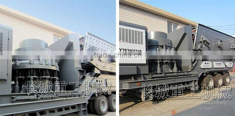 Mobile quarry stone crushing plant for aggregate with different capacity and size