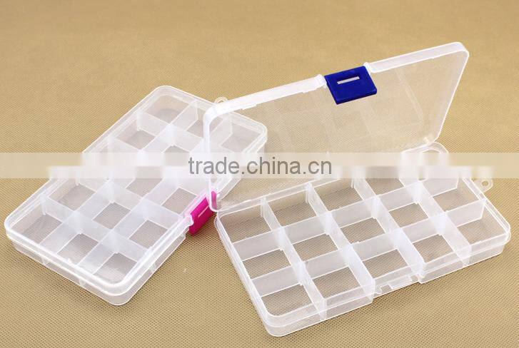 15 Slots Adjustable Storage Box Plastic Case Home Organizer Jewelry Beads Boxes