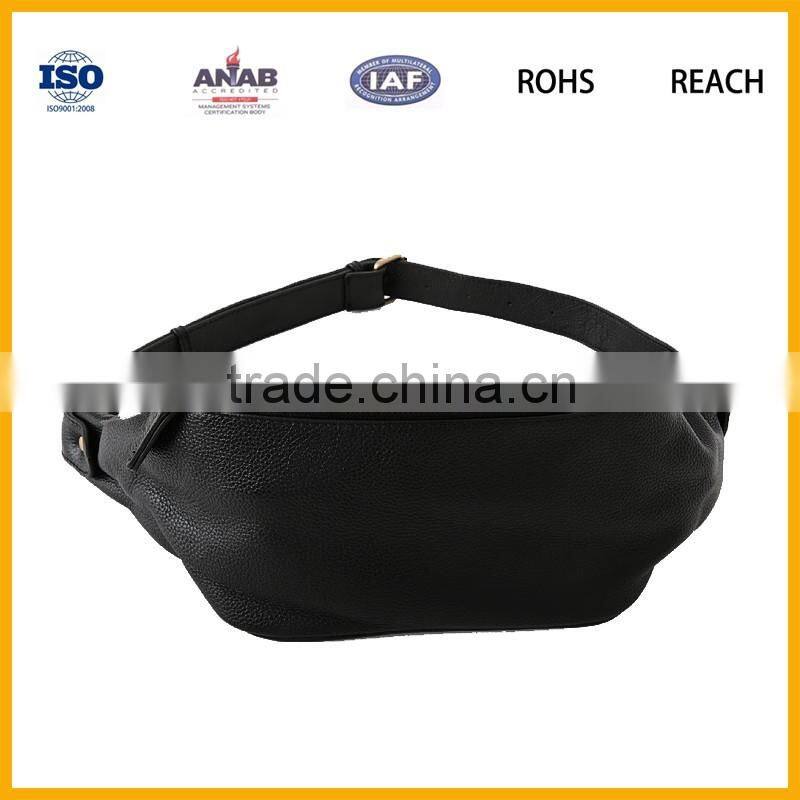 Durable PU Zipper Unisex Waist Bag for Sports, Travel, Business