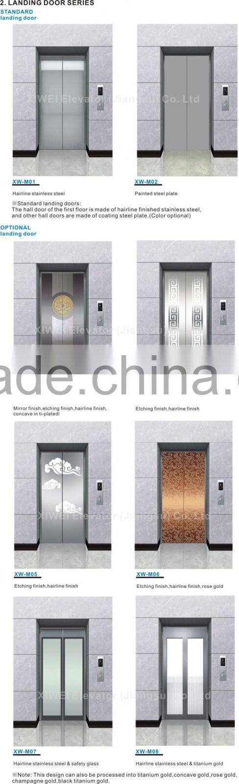 High Quality Famous Brand XIWEI Best-selling 800kg-1000kg , 1.0m/s-1.75m/s Full View and Outdoor Glass Panoramic Elevator