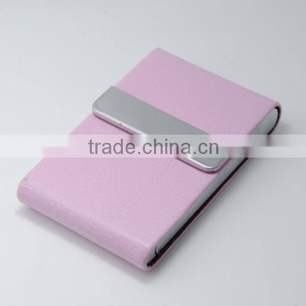 Vertical leather credit card case for business cards