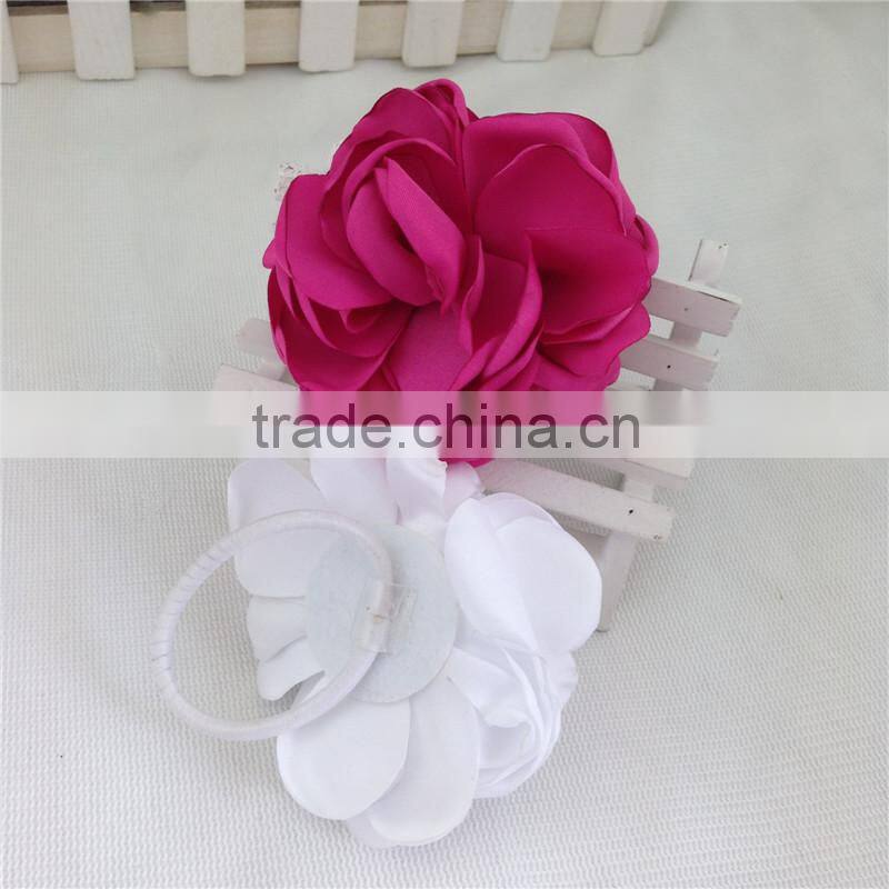 4inch High Quality Hair Flowers with Elastic Hairband for Pony Tail Holder Kids Hairband Children Headwear Baby Accessories