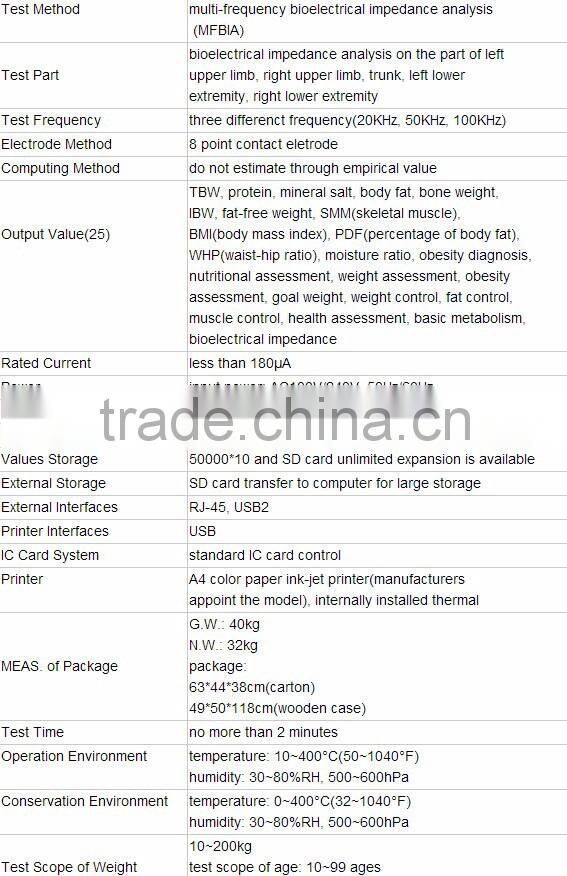 Alibaba machine hot selling body fat analyzer