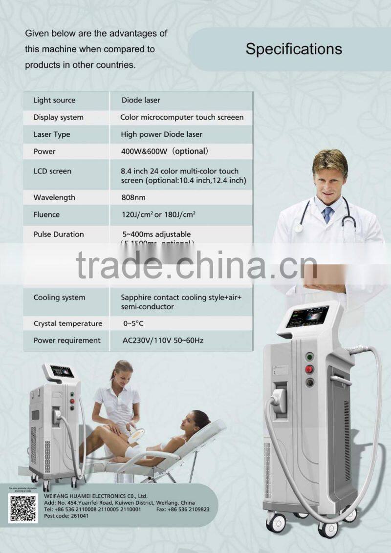 new year promotion 3000w 808nm diode laser / laser diode / diode laser permanent hair removal machine