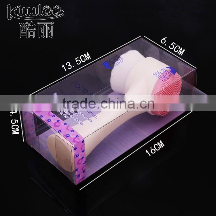 Super soft hair double head silicone massage face cleanser