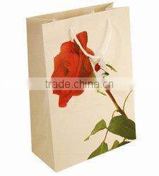 red printing craft paper bag with twisted handle