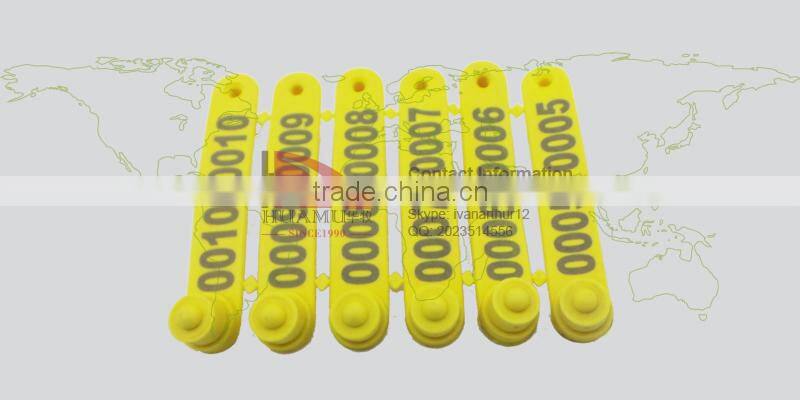 TPU sheep ear tag with yellow 41*15 mm