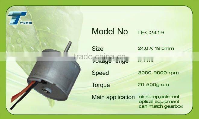 TEC2419 electric hair drier dc brushless motor micro motor