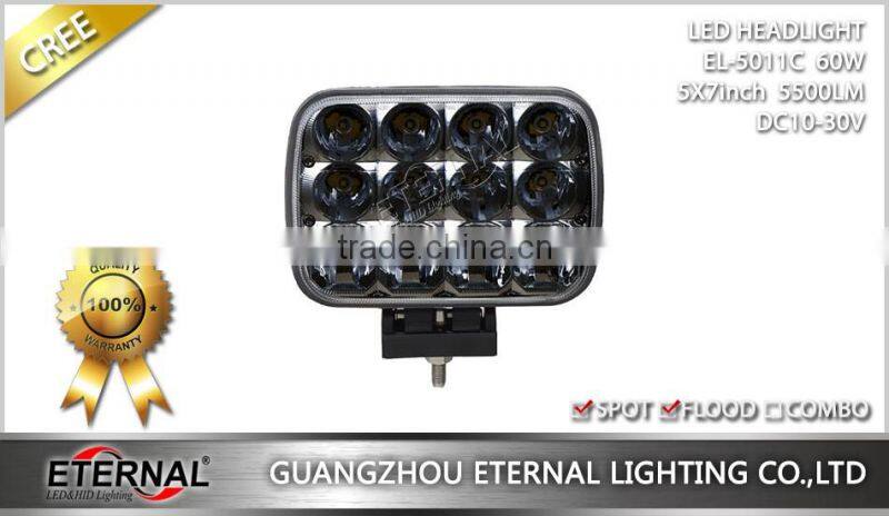 5x7 LED sealed headlight 60W with out mounting brackets H6014 H6052 H6054 headlamp replacement