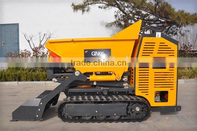 500kg load capacity rubber track dumper with hydraulic system