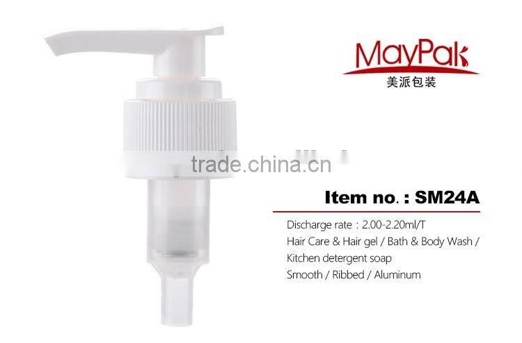 High quality white screw down ribbed pp lotion pump