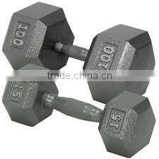 2015 hot sell Rubber coated Hex Dumbbell