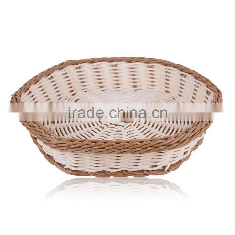 Wholesale food basket tray handmade eco-friendly PE rattan felt basket