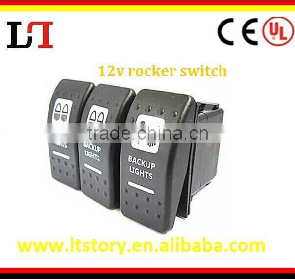 DC 12V marine car rocker switch with blue lens light