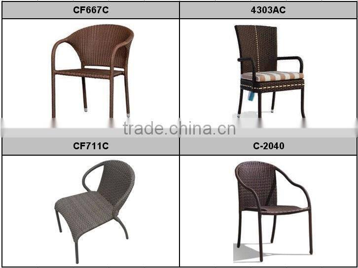 C - 2009 power coated aluminum outdoor rattan arm chair