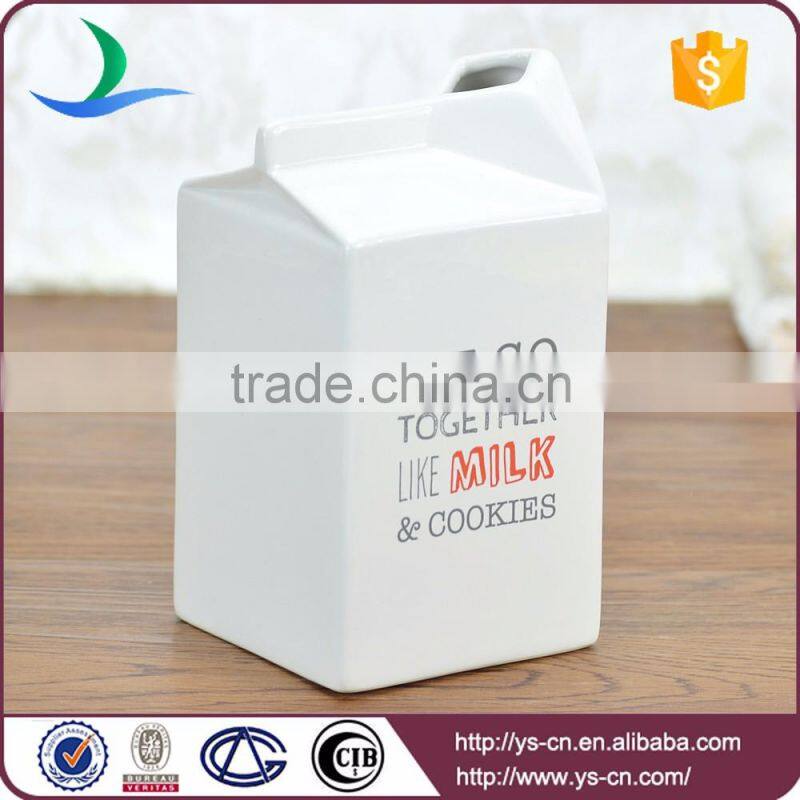 China supplier milk carton shape ceramic milk jug wholesale