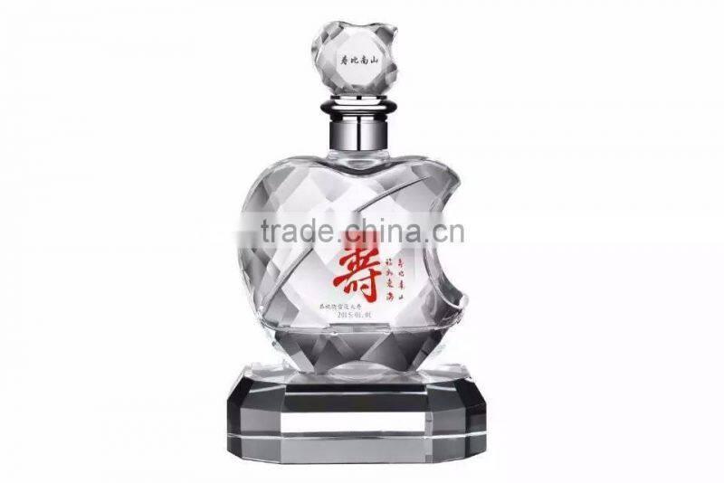700ml Premium Fancy Glass Tequila Bottle, Custom Crystal Clear Wine Bottle Chinese Manufacture