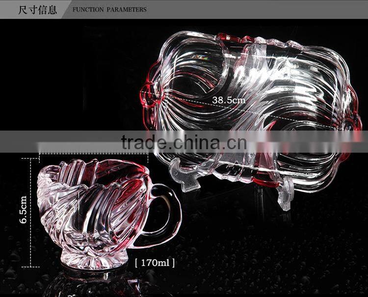 Crystal glass drinking service,coffee cup set