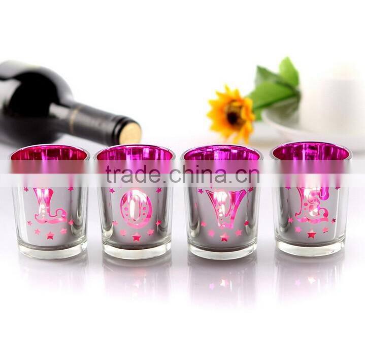 Custom printing glass flower candle holder