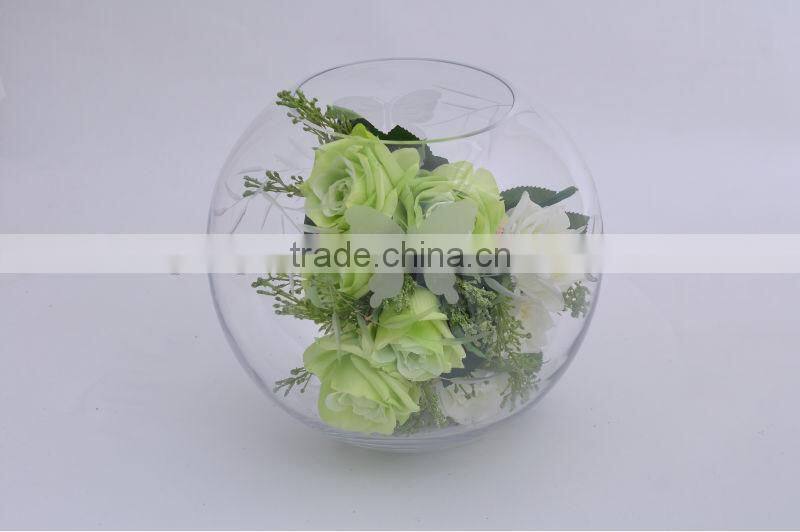 mouth blown square glass vases cheap