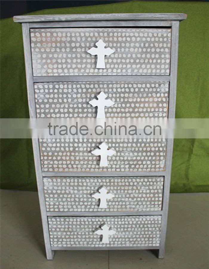 Unfinished reclaimed primitive wood carving furniture for 5 hole