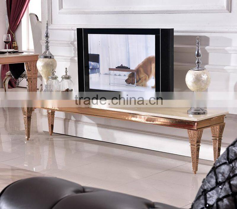 E393 2015 new design marble top corner tv stand modern tv stand