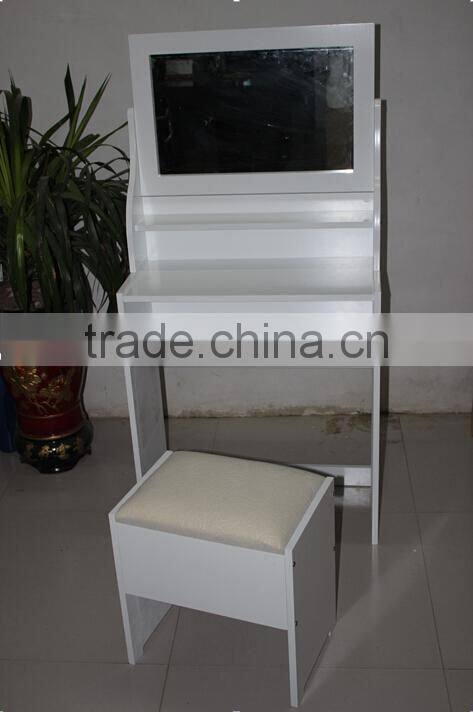 Bedroom Wooden Dresser, Make up Dressing Table Set, Table with Mirror & Stool
