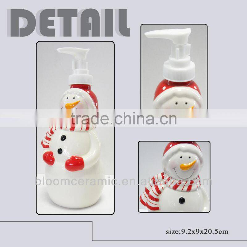 Snowman shampoo bottle design with pump cap for wholesale