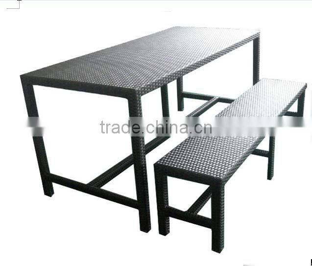 aluminum frame rattan table and chair dining set for garden