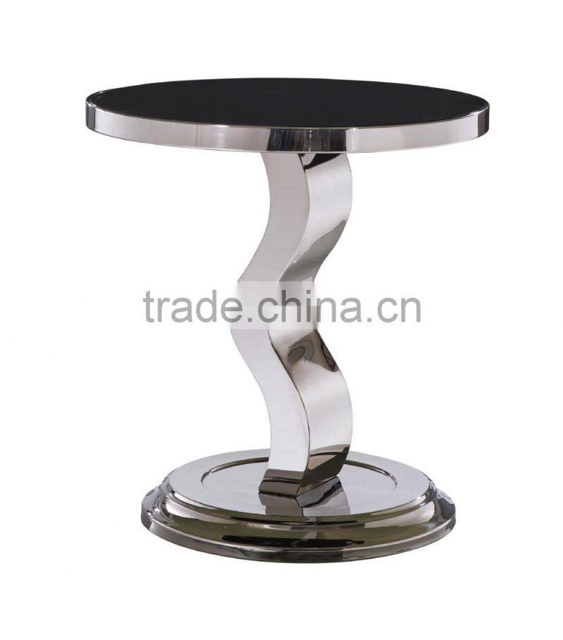C04 Modern round mirror sofa side coffee table