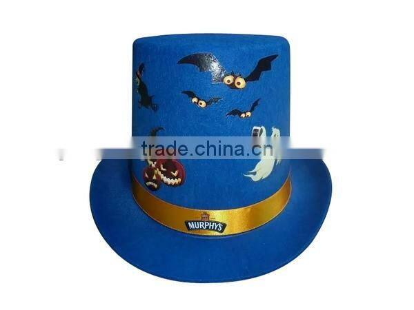 Vintage style Halloween Day man fitted custom wool fabric slash bowler top hat for party events on sale made in China