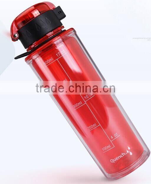 BPA free USA import material tritan plastic water bottle travel drinking bottle
