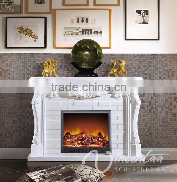 home european decoration white artificial marble fireplace surround price