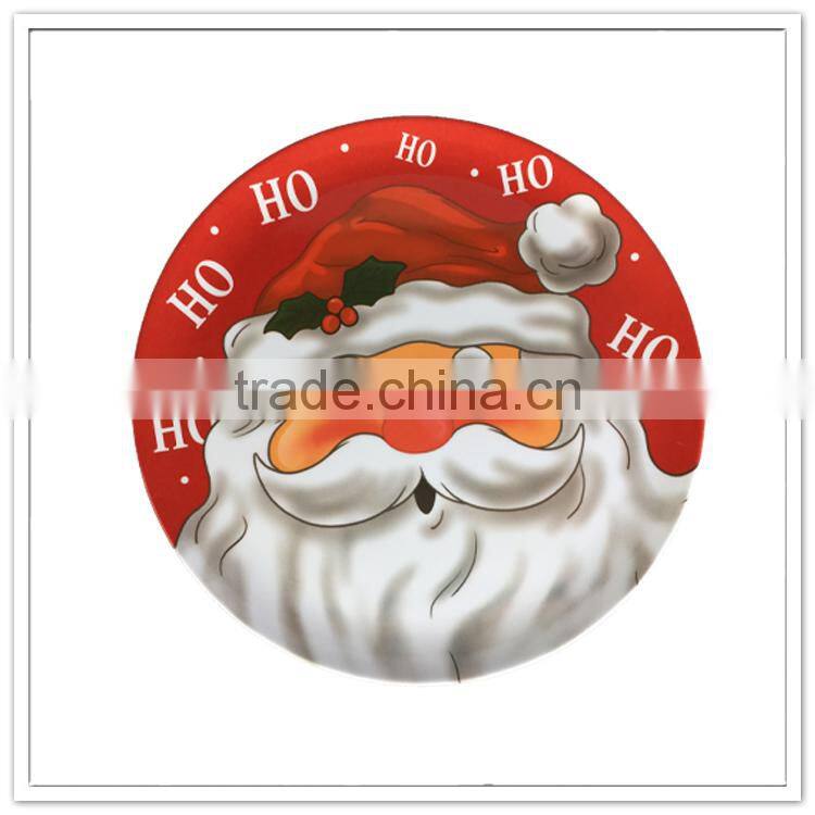 2015 new Christmas holiday dinnerware round cheap melamine santa plate