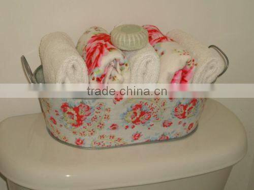 Metal oval bucket/ towel tub
