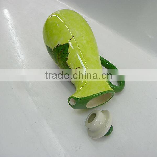 Novel design handpainted ceramic oil vinegar bottle