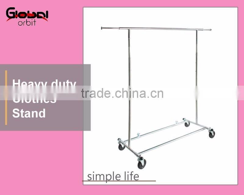 Heavy duty Mobile folding metal commercial garment rack