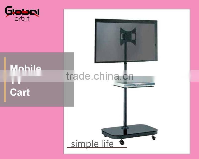 Height extendable TV mount with DVD holder, swivel LCD TV bracket stand