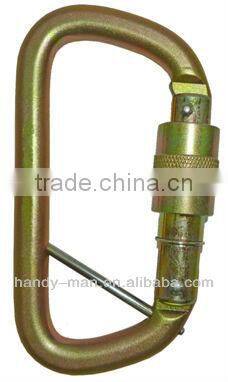 35KN With Captive Pin Connecting Devices Steel D Safety Carabiner Hook