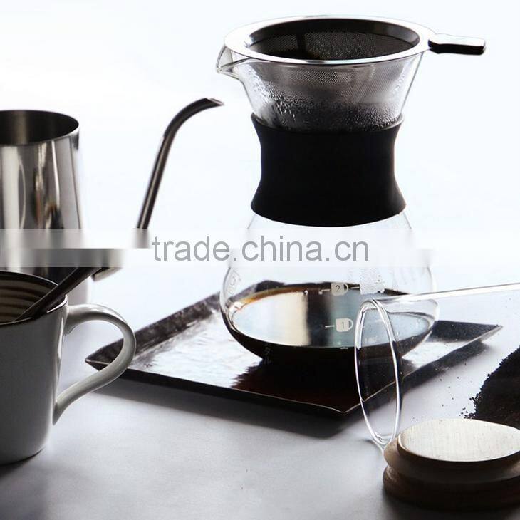 popular glass drip coffe maker with stainless steel filter Amazon Hot Borosilicate Glass Cold Brew ice coffee maker